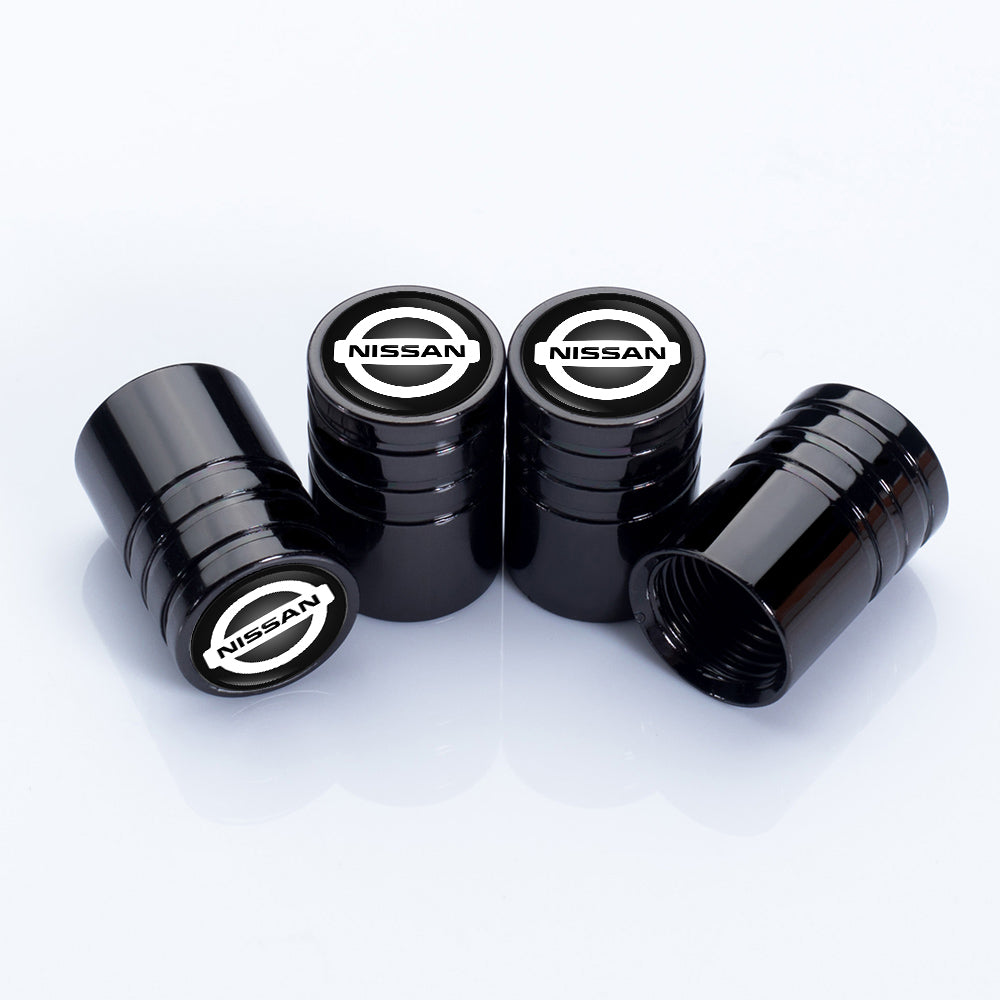 4 stk sorte Nissan ventilhætter