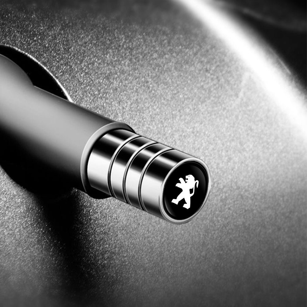 4 stk sølv Peugeot ventilhætter