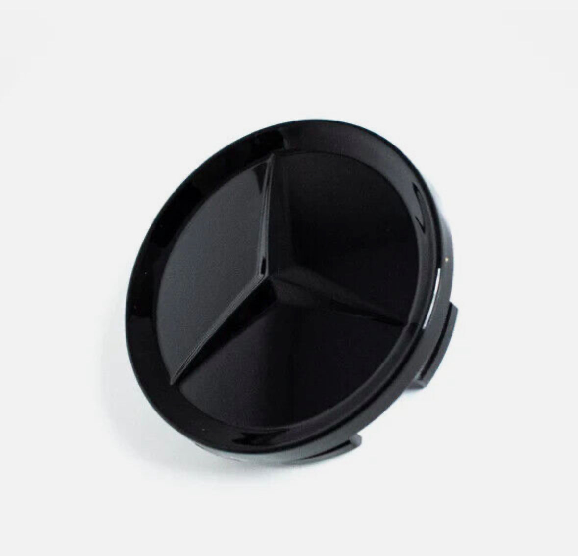 4 stk blank sorte Mercedes Centerkapsler