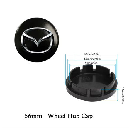 Mazda sort centerkapsler 4 stk