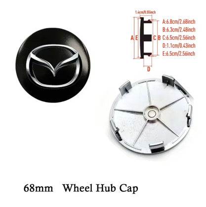 Mazda sort centerkapsler 4 stk