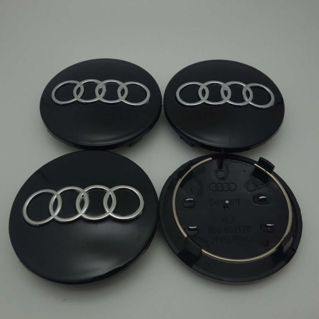 Audi sort centerkapsler 68mm 4 stk