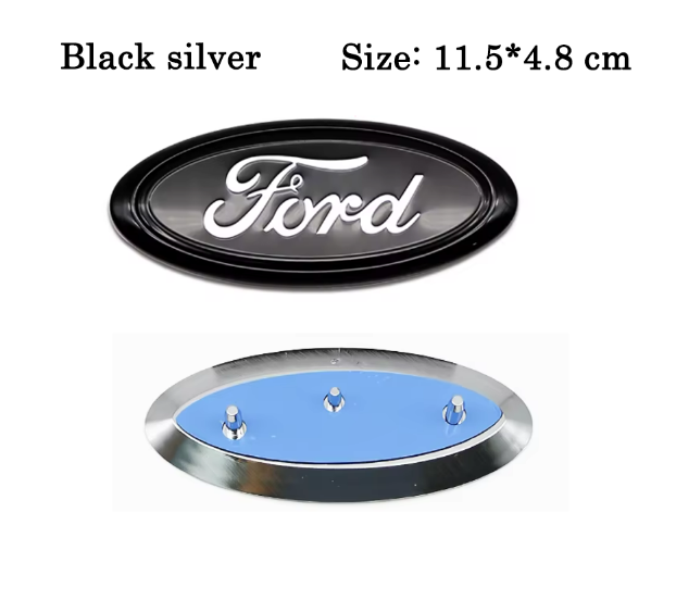 Ford Sort/Sølv Emblem – Vælg mellem 6 størrelser
