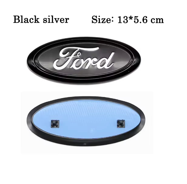 Ford Sort/Sølv Emblem – Vælg mellem 6 størrelser