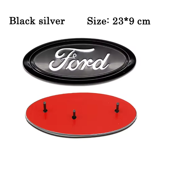 Ford Sort/Sølv Emblem – Vælg mellem 6 størrelser