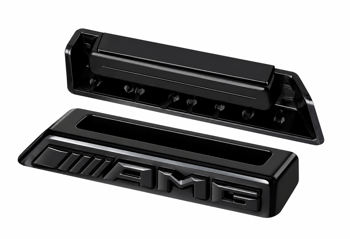 AMG Frontgrill Emblem – Blank sort til Mercedes