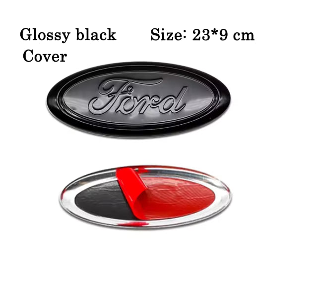 Ford Front-/Bagklap Emblem – Blank Sort (flere størrelser) - Covered