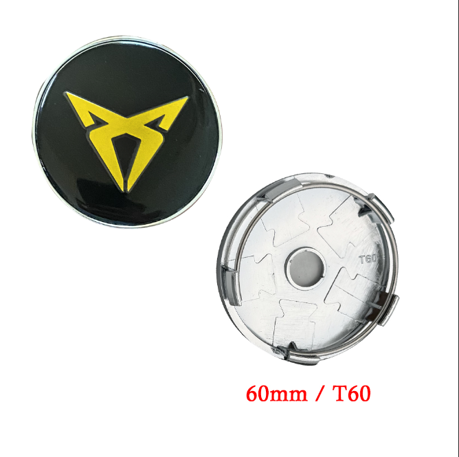 Cupra sort-guld centerkapsler 4 stk