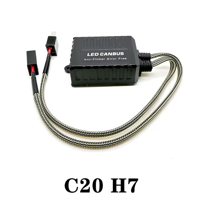 H7 LED CANBUS Adapter C20 – 12–24V – Anti-Flicker & Fejlkorrektion – 2 Stk.