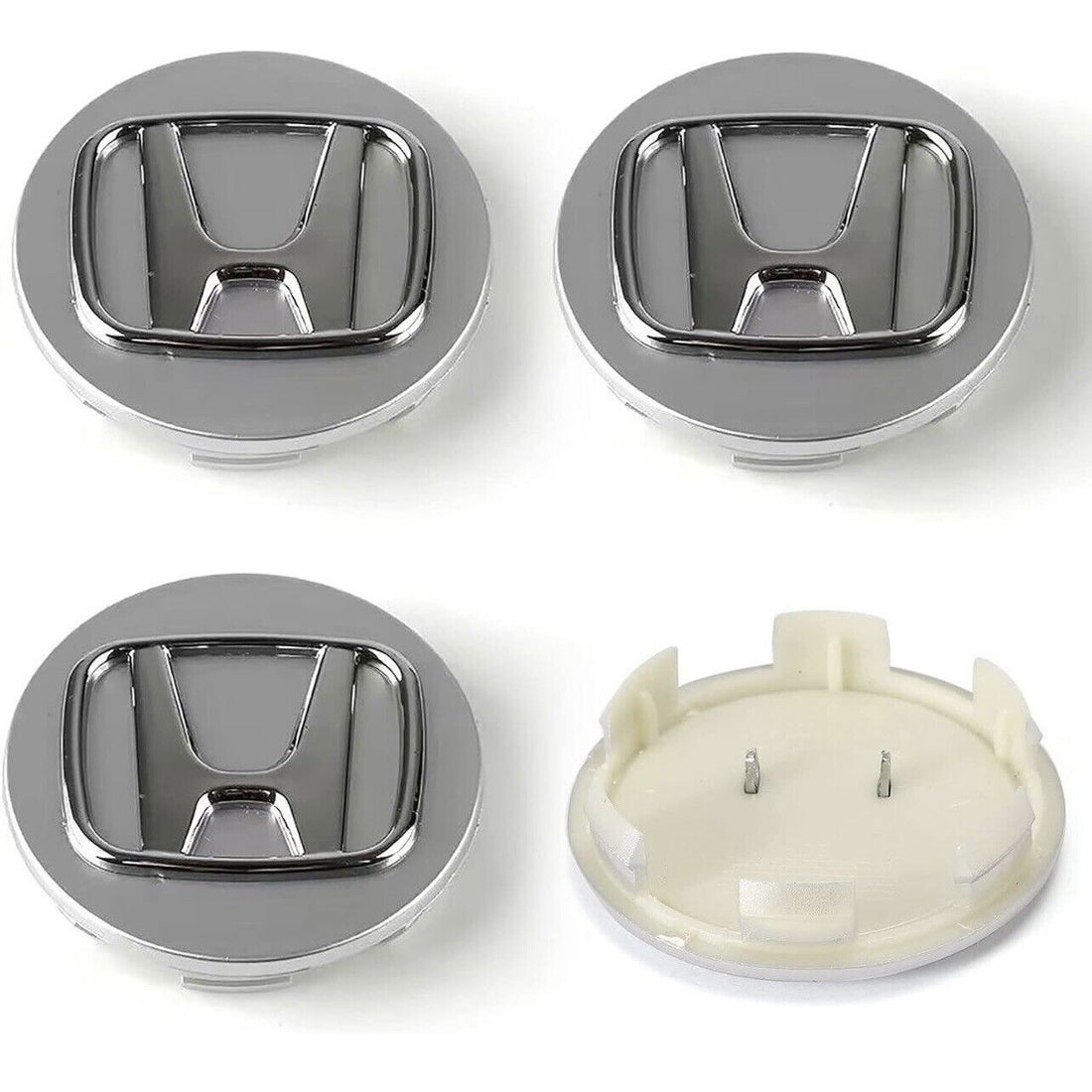 Honda sølv centerkapsler 4 stk