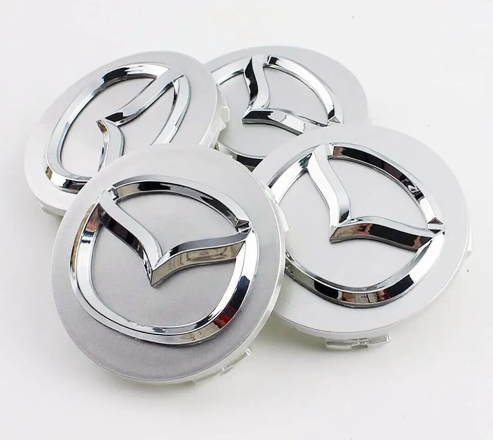 Mazda sølv centerkapsler 4 stk