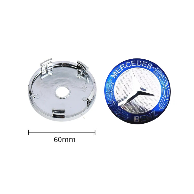 Mercedes blå centerkapsler 4 stk