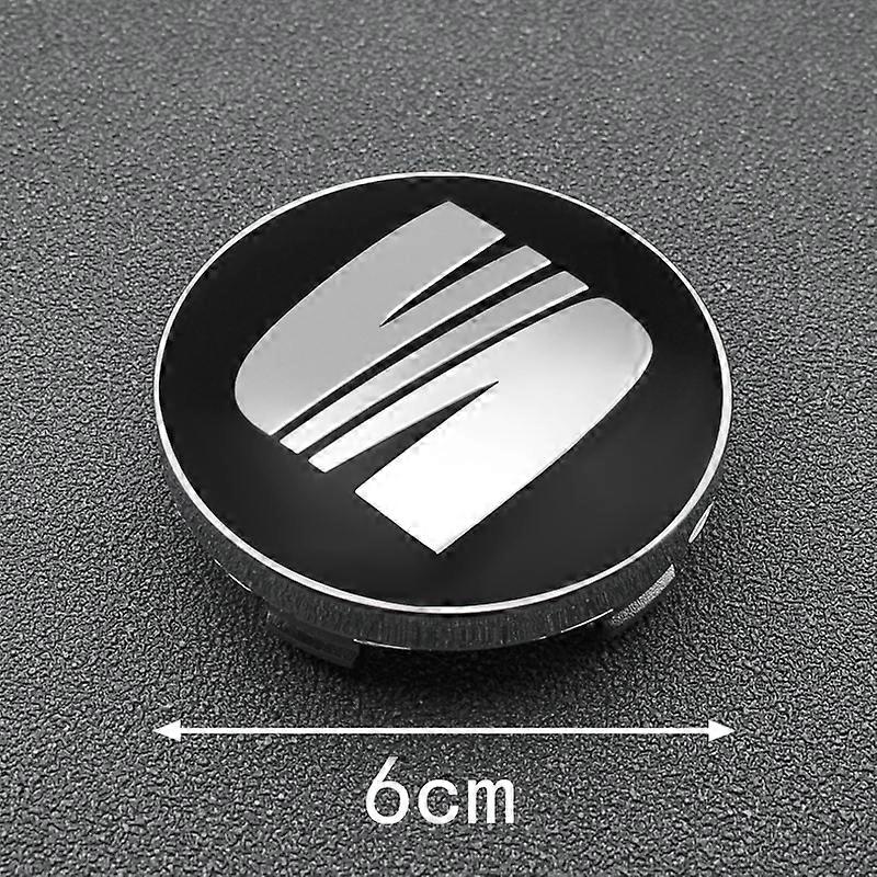 Seat sort-sølv centerkapsler 4 stk