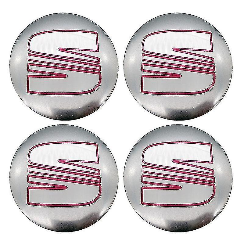Seat sølv-rød centerkapsler 4 stk