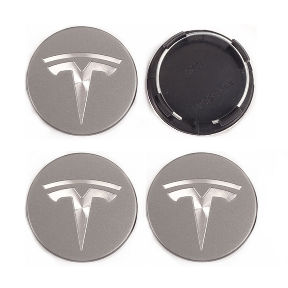 Tesla grå centerkapsler - 4 stk