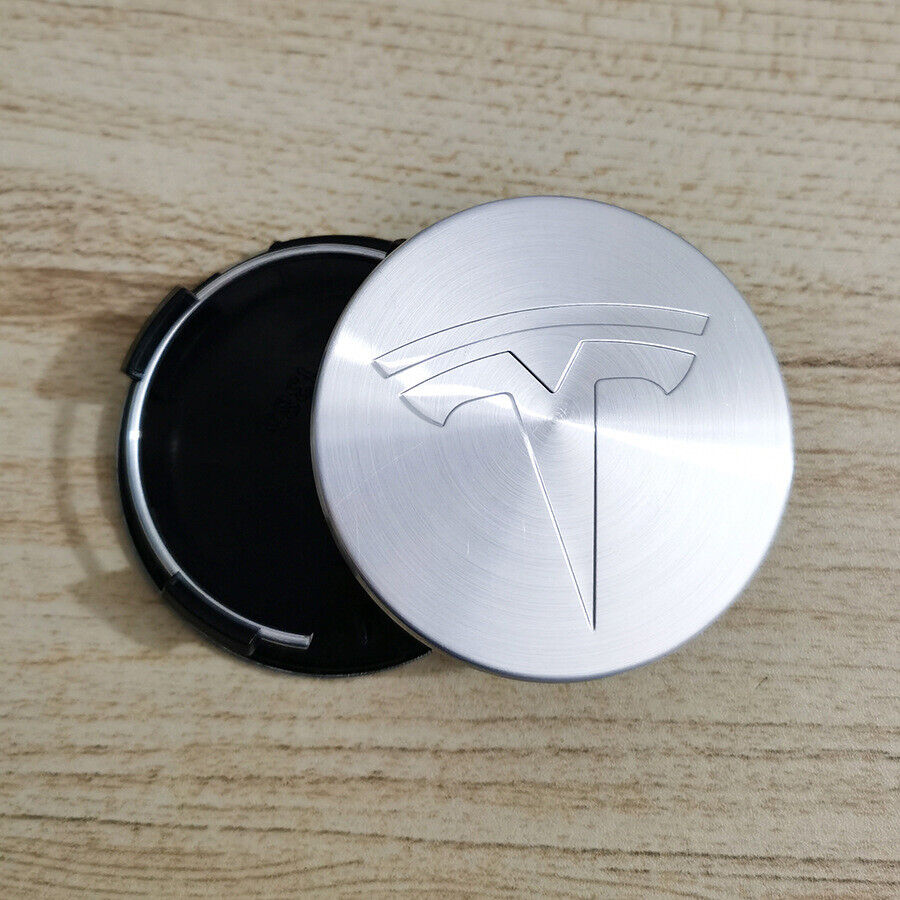 Sølv Tesla centerkapsler - 4 stk
