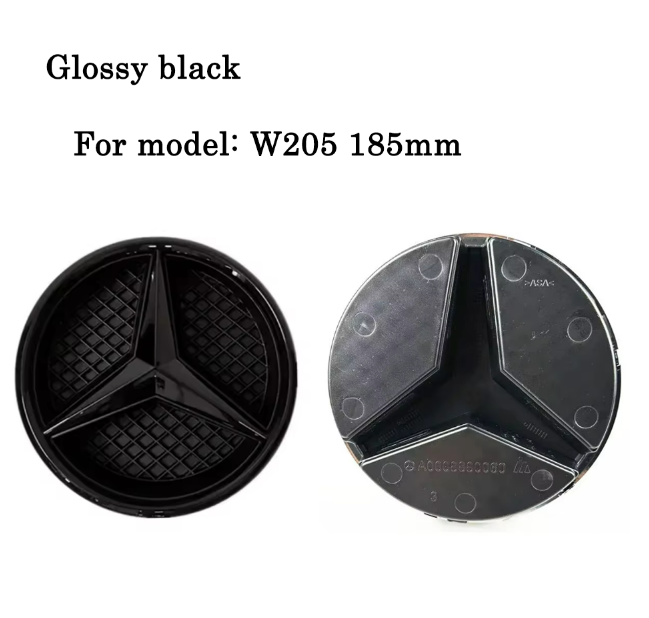 Mercedes-Benz W205 Frontgrill Emblem – Blank sort – 185 mm