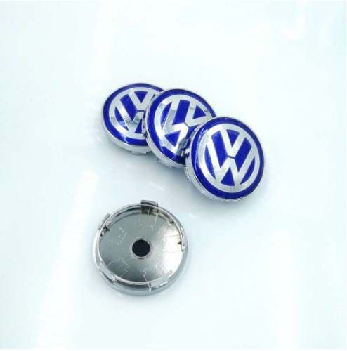 VW blå centerkapsler 4 stk