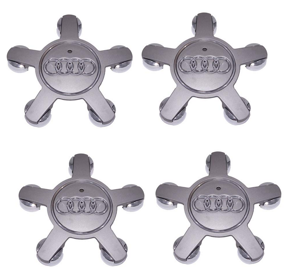 Audi sølv centerkapsler 4 stk