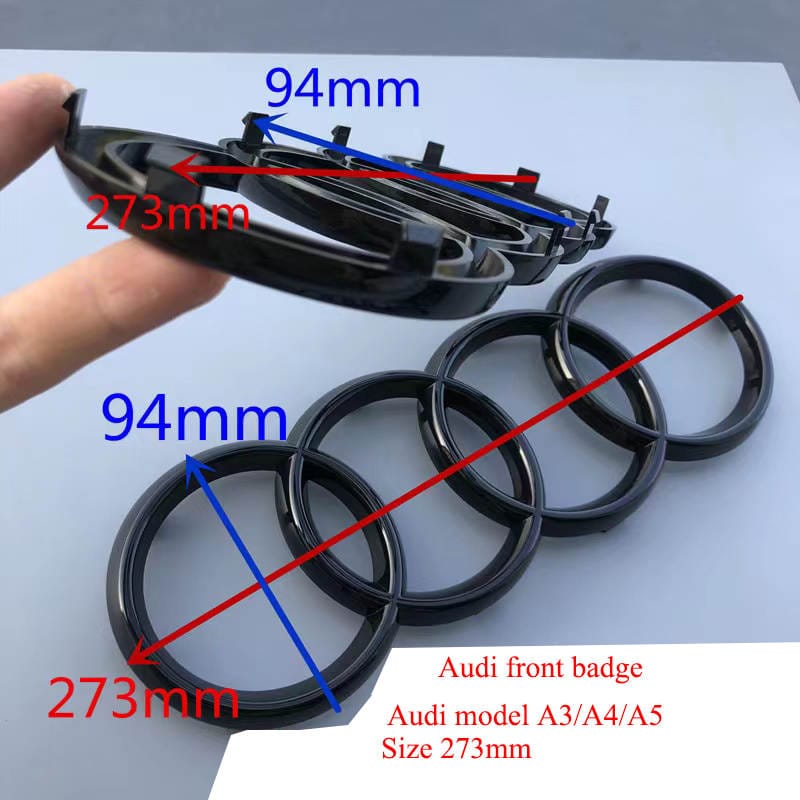 Audi sort emblem foran 273 x 94mm