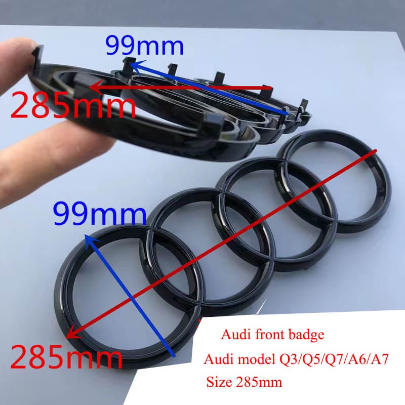 Audi sort emblem foran 285 x 99mm