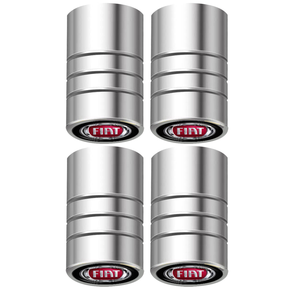 4 stk sølv Fiat ventilhætter