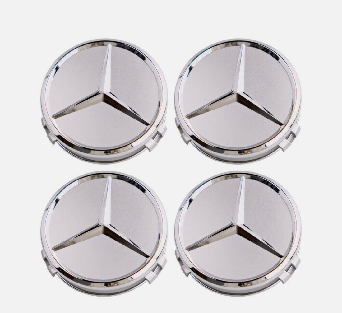 4 stk Chrome Mercedes Centerkapsler