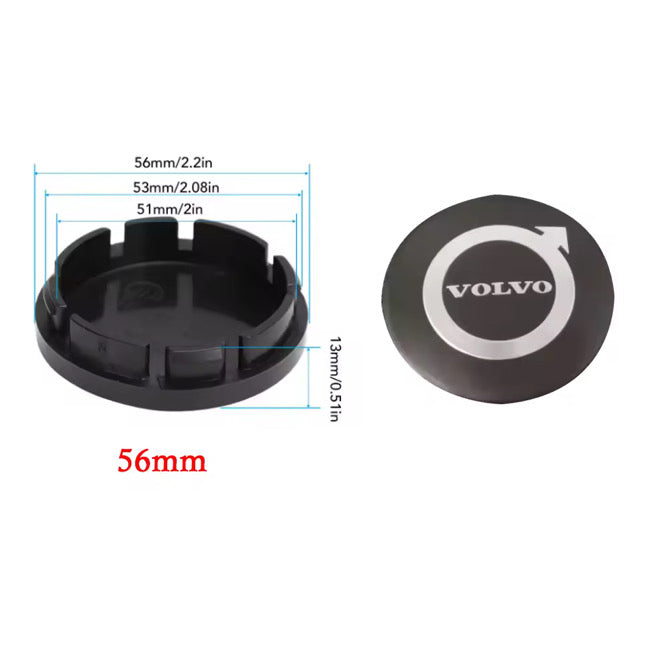 Volvo sort centerkapsler 4 stk
