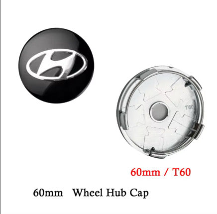 Hyundai sort centerkapsler 4 stk