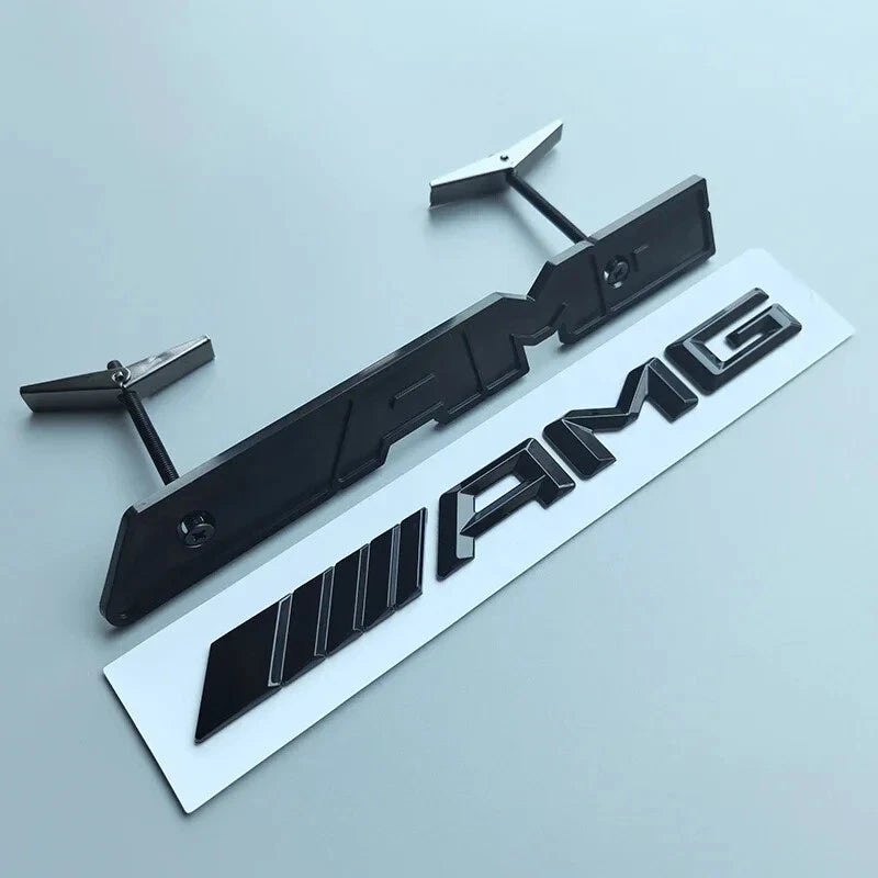Blank Sort AMG Frontgrill Emblem til Mercedes
