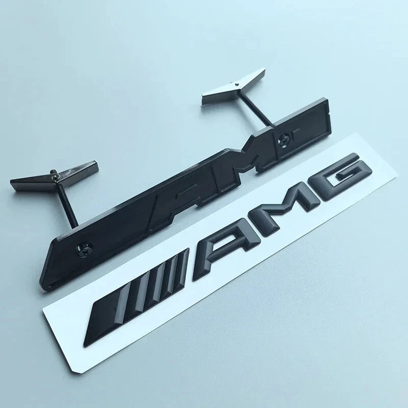 Mat Sort AMG Frontgrill Emblem til Mercedes