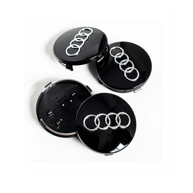 Audi sort centerkapsler 60mm