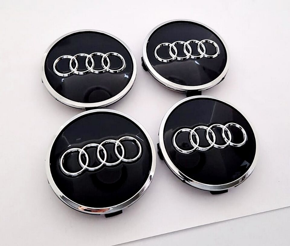Audi sort centerkapsler 61mm 4 stk