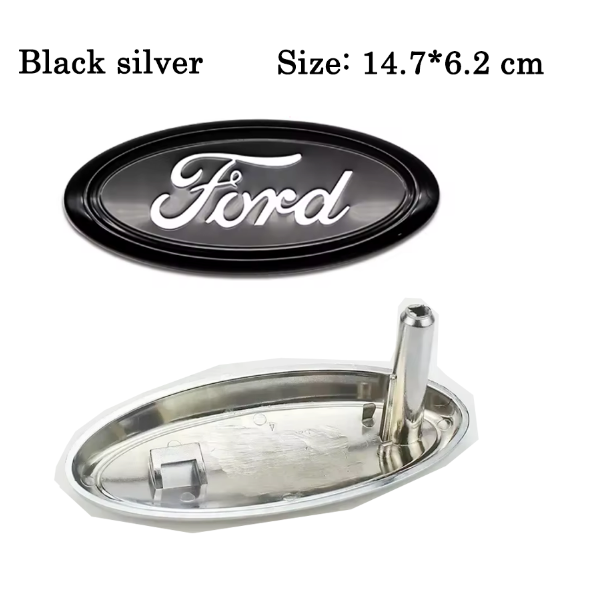 Ford Sort/Sølv Emblem – Vælg mellem 6 størrelser