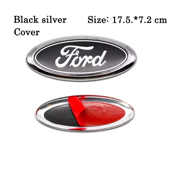Ford Front-/Bagklap Emblem – Sort/Sølv (flere størrelser) - Covered