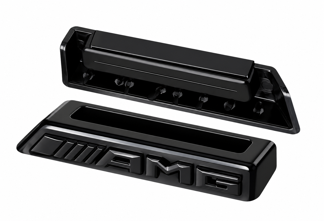AMG Frontgrill Emblem – Blank sort til Mercedes