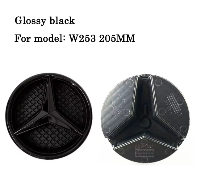 Mercedes-Benz W253 Blank Sort Frontgrill Emblem – 205 mm