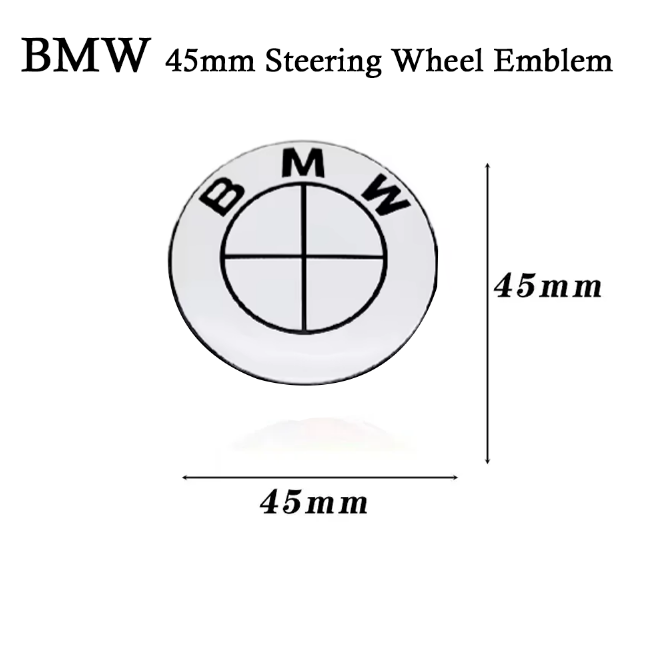 BMW 50 års jubilæum hvid rat-emblem (45 mm)