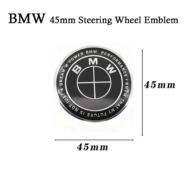 BMW 50 års jubilæum rat-emblem sort-hvid (45 mm)