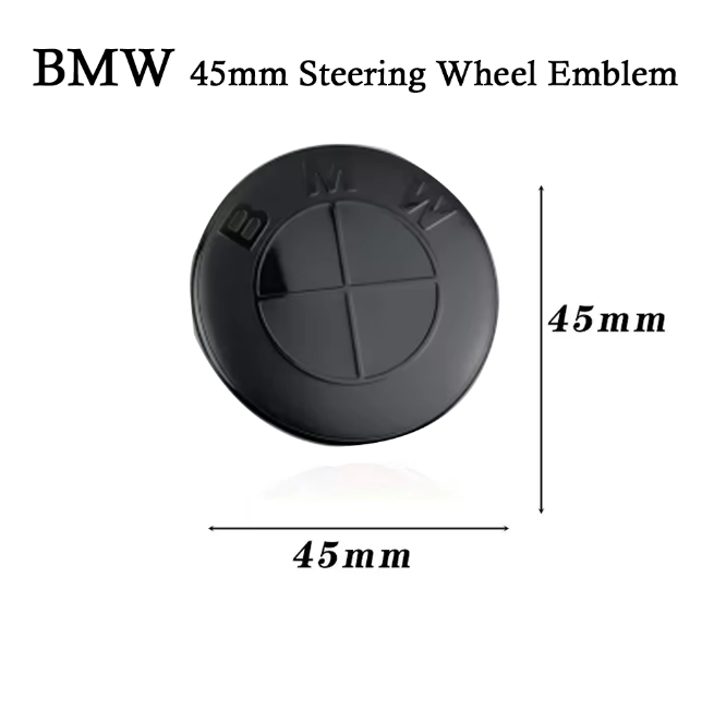 BMW 50 års jubilæum sort rat-emblem (45 mm)