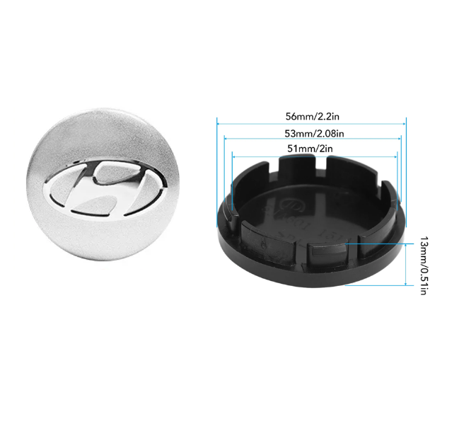 Hyundai sølv centerkapsler 4 stk