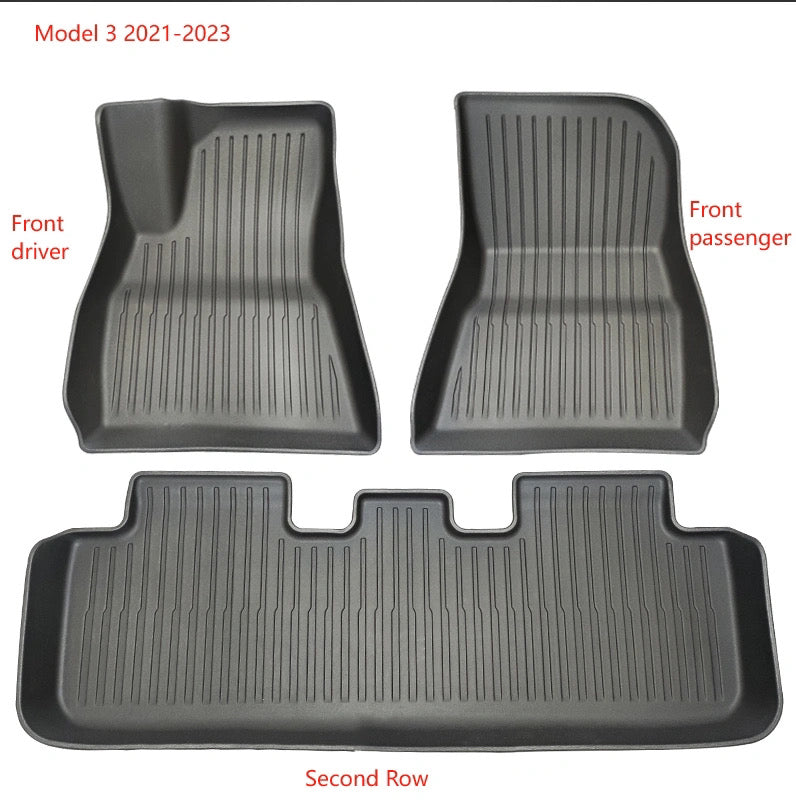 Komplet All weather måttesæt Tesla 3 model 2021-2023 (6 stk)