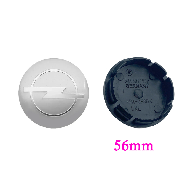 Opel sølv centerkapsler 4 stk