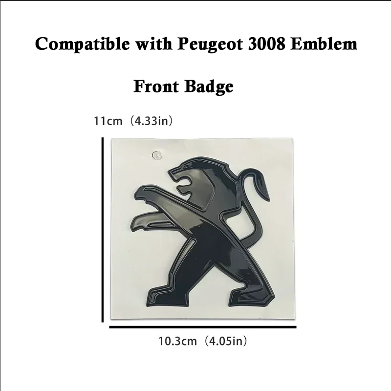 Peugoet 3008 sort logo til foran