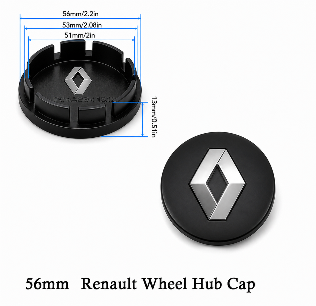 Renault sort centerkapsler 4 stk