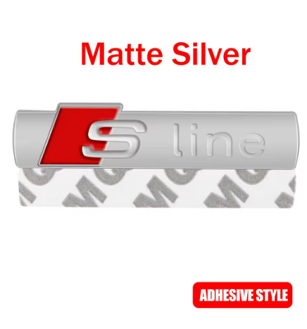 Audi S-line Logo Emblem – Mat Sølv