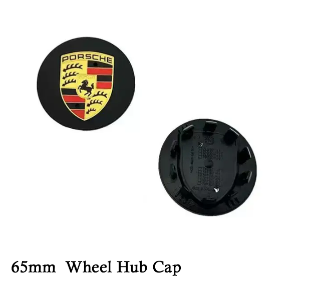 Porsche Centerkapsler i Sort &amp; Guld - 4 stk