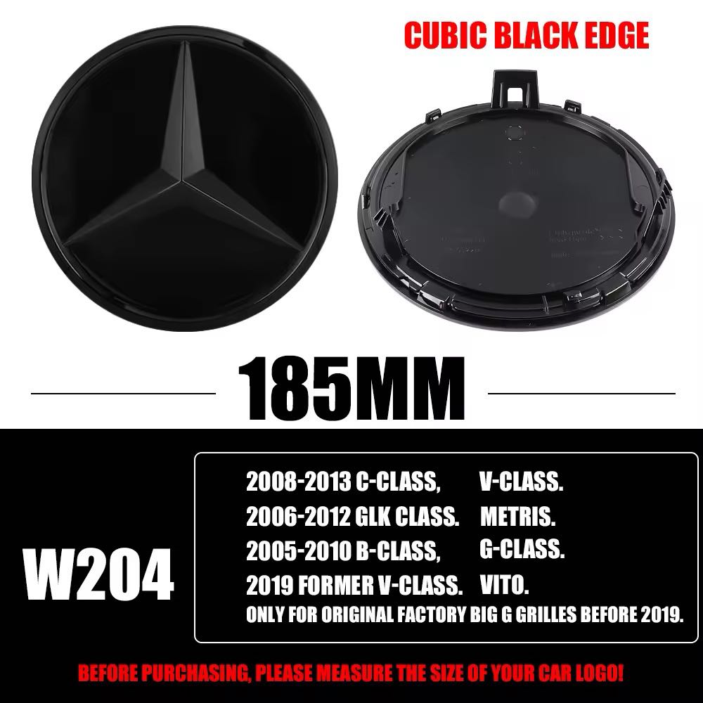 Mercedes W204 sort logo 18.5 CM