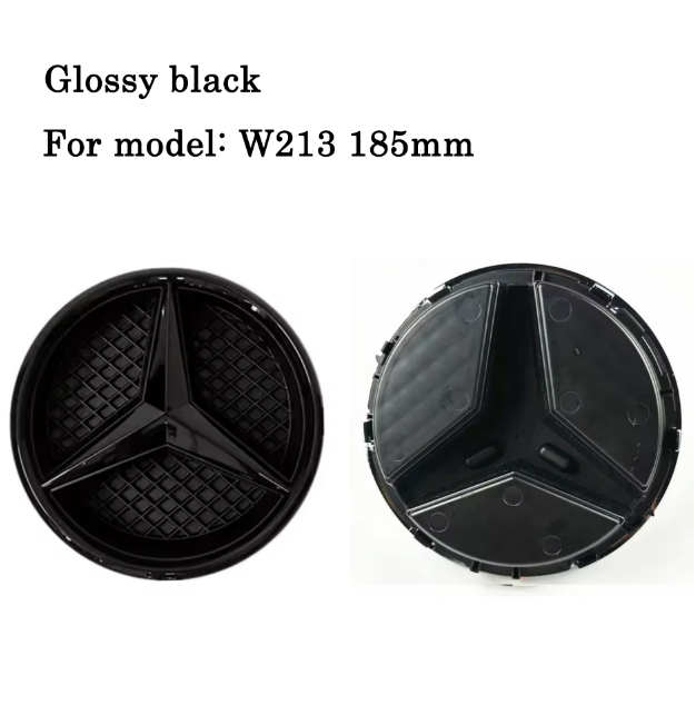 Mercedes-Benz Frontgrill Emblem 185 mm – Blank sort – W213 / S213 / W238